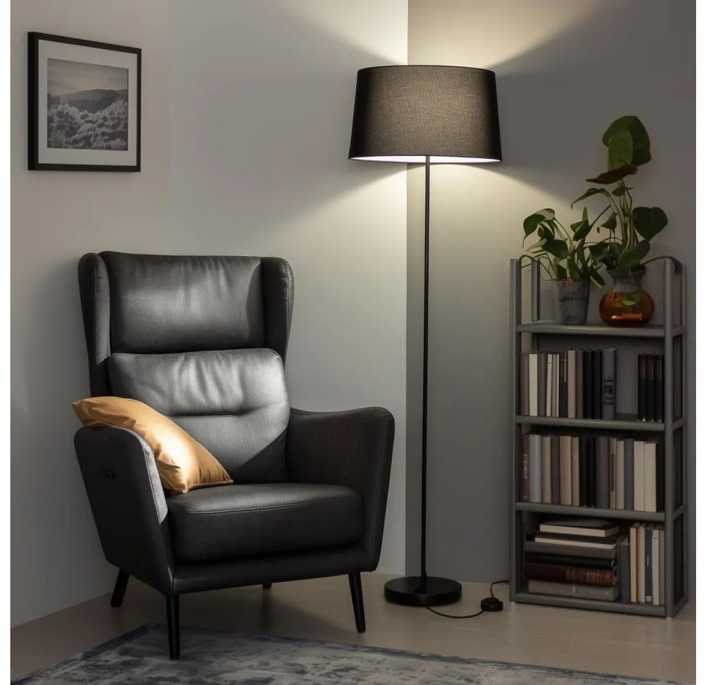 Brilagi - Lampada da terra LED CERIA 1xE27/40W/230V Ø 45 cm nera