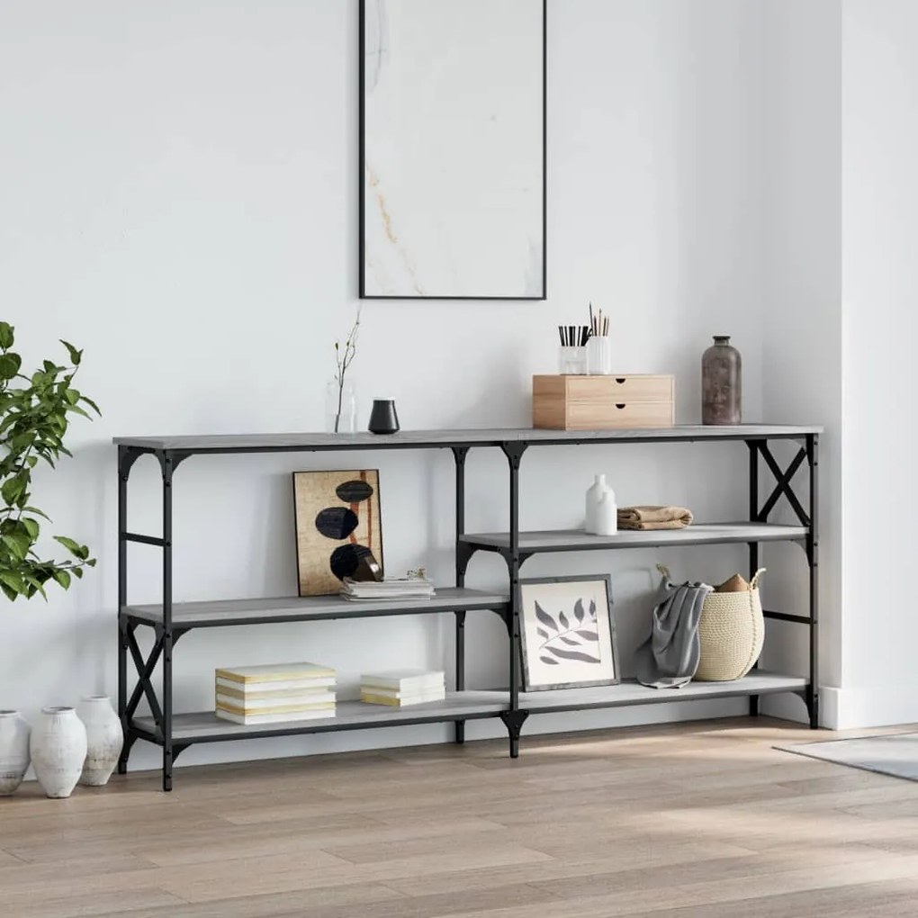 Tavolo Consolle Grigio Sonoma 180x29x76,5 Cm Legno Multistrato /
