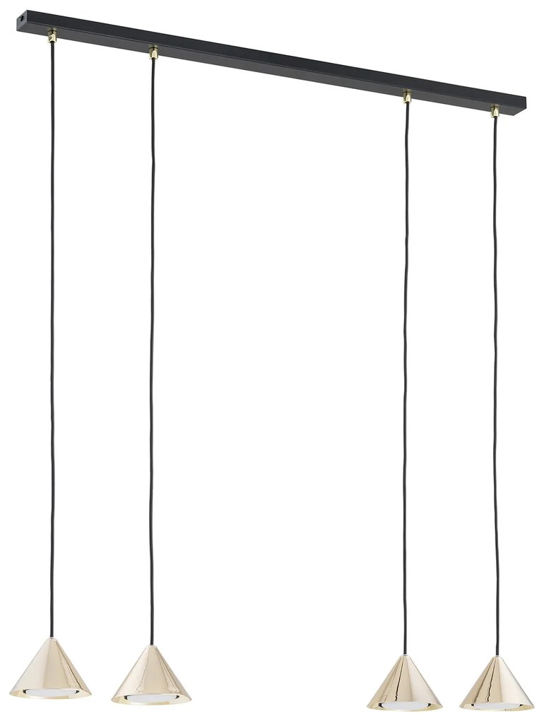 Sospensione Minimal Skadi 4 Luci In Acciaio Oro