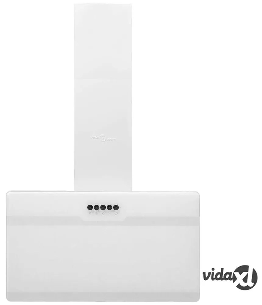 vidaXL Cappa a Parete 60 cm in Acciaio e Vetro Temperato Bianco