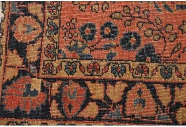 Antik Stilizzato Terracotta Blu Scuro Corsia 74x190 Cm