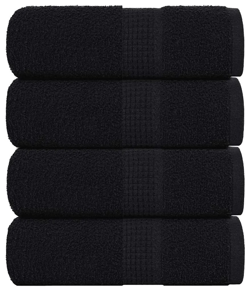 Asciugamani Per Sapone 4 Pz Neri 30x30 Cm 360 G/m² 100% Cotone /