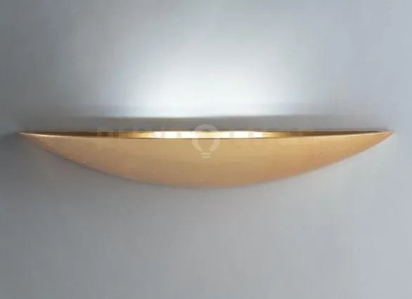 Applique a parete livigno foglia oro 2 luci attacco g9 39x11x6cm