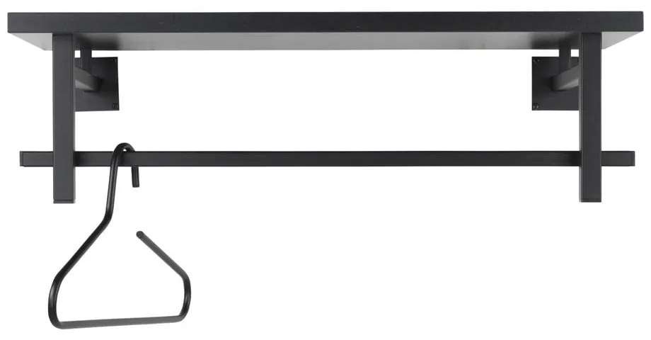 Attaccapanni da parete nero in metallo con scaffale 76 cm Simplon – Spinder Design