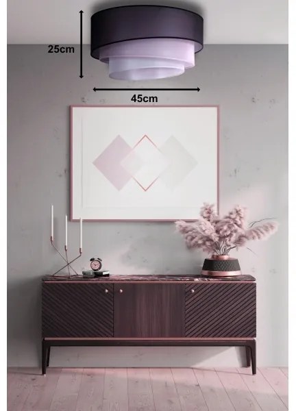 Duolla - Plafoniera TRIO 1xE27/15W/230V diametro 45 cm nero/rosa/argento