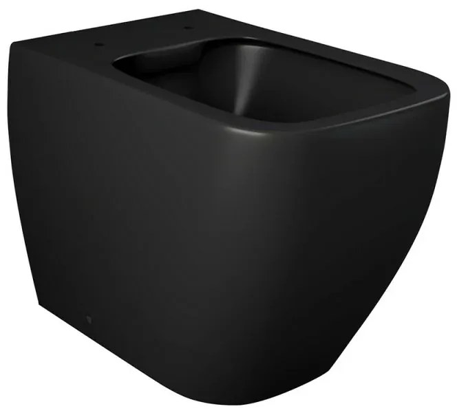 Wc filomuro nero opaco senza brida Rak serie Metropolitan doppio scarico