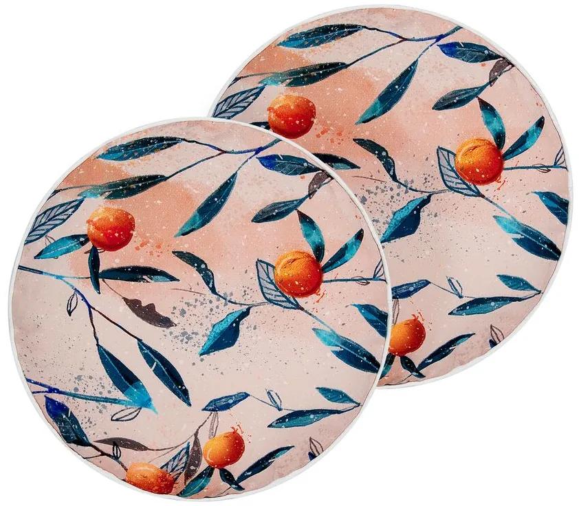 Set di 2 cuscini da esterno tessuto multicolore ⌀ 40 cm PIALPETTA Beliani