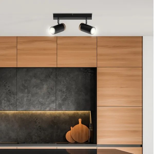 Faretto LAGOS 2xGU10/15W/230V nero/marrone