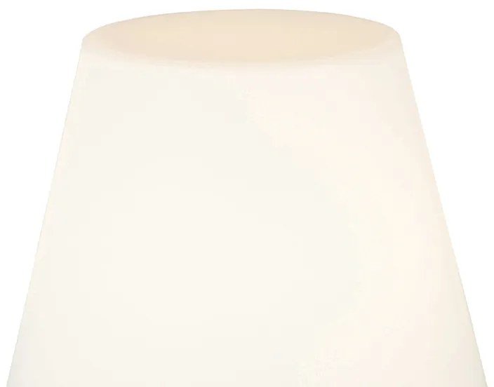 Lampada da terra moderna per esterni nera con paralume bianco IP65 - Virginia
