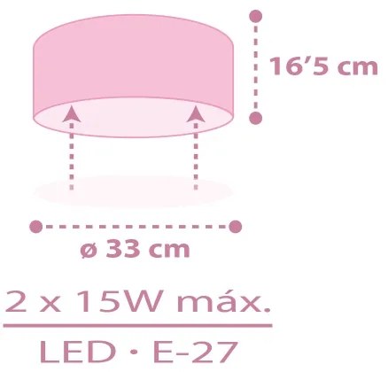 Dalber 42496 - Plafoniera per bambini FAIRY DREAMS 2xE27/15W/230V