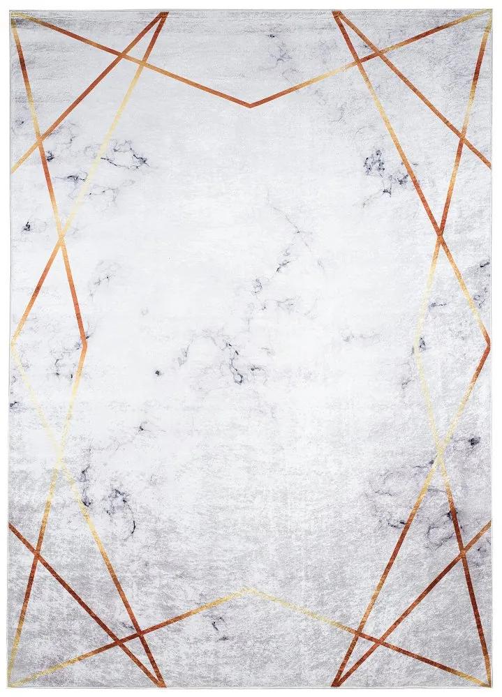 Tappeto grigio di tendenza con semplice motivo dorato Larghezza: 140 cm | Lunghezza: 200 cm