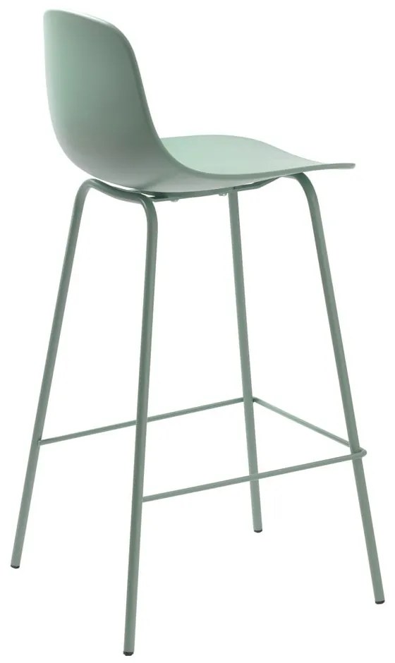 Sgabello da bar verde chiaro in plastica (altezza della seduta 67,5 cm) Whitby – Unique Furniture