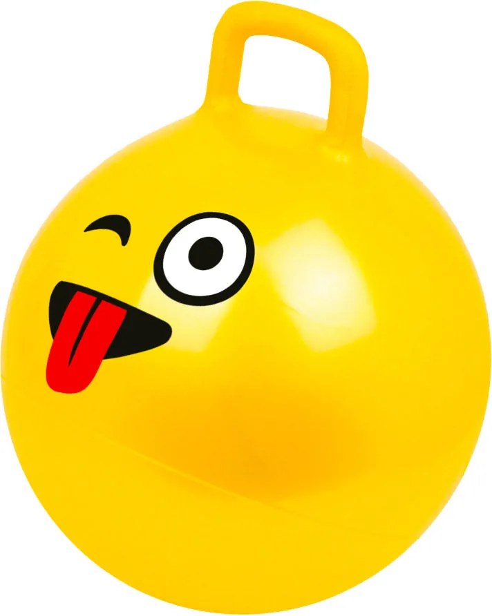 Palla Cavalcabile per Saltare con Maniglia per Bambini Ø55x65 cm con Emoticon Rosso o Giallo o Blu...