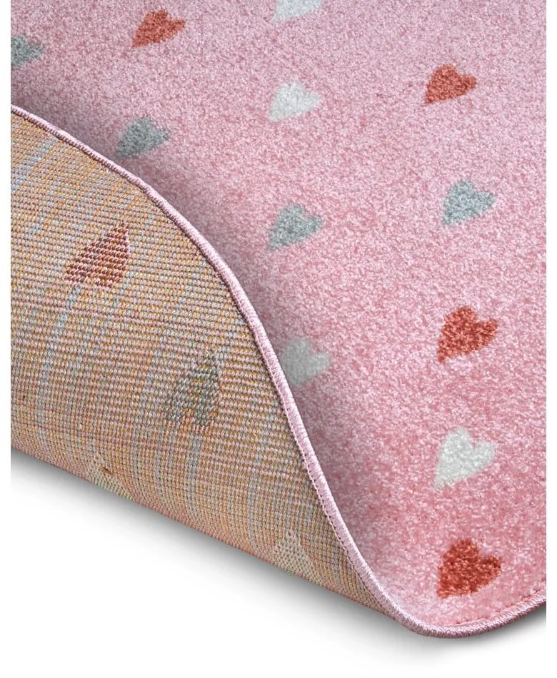 Tappeto rosa per bambini ø 100 cm Little Hearts - Hanse Home