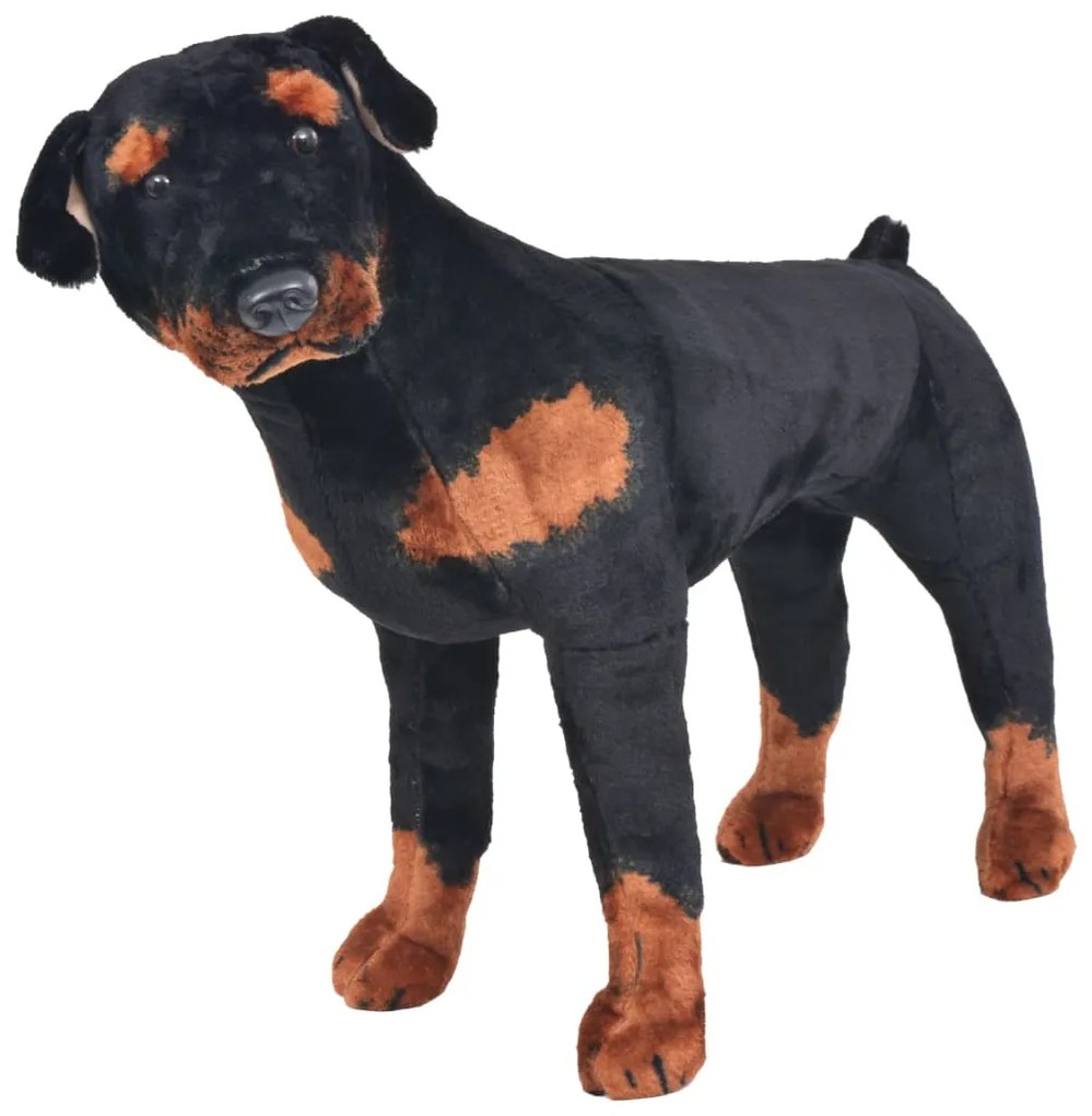 Peluches in Piedi di Animali Vari, Nero e Marrone / Cane Rottweiler