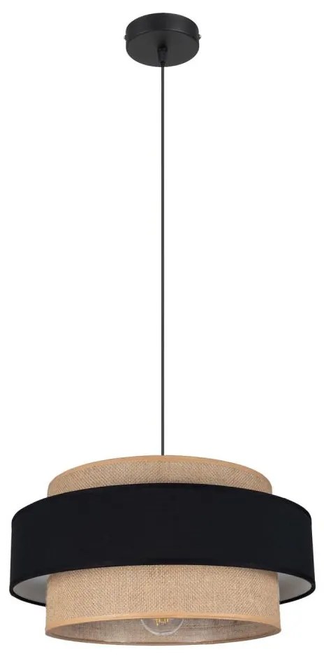 Lampadario a sospensione con filo CORSA 1xE27/60W/230V nero/beige