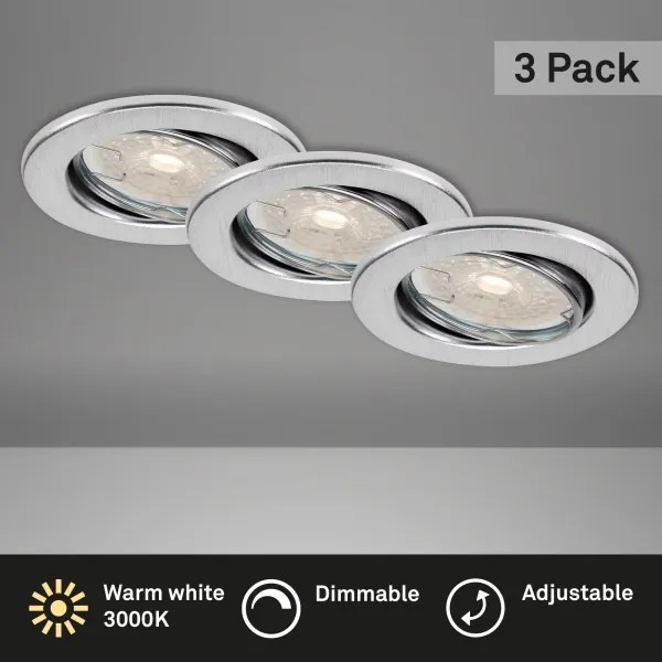 Brilo - set di 3 faretti LED dimmerabili da incasso per bagno DIMM LED/5,5W/230V IP23