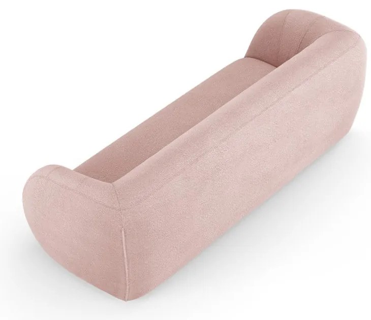 Divano in tessuto bouclé rosa chiaro 230 cm Essen - Cosmopolitan Design