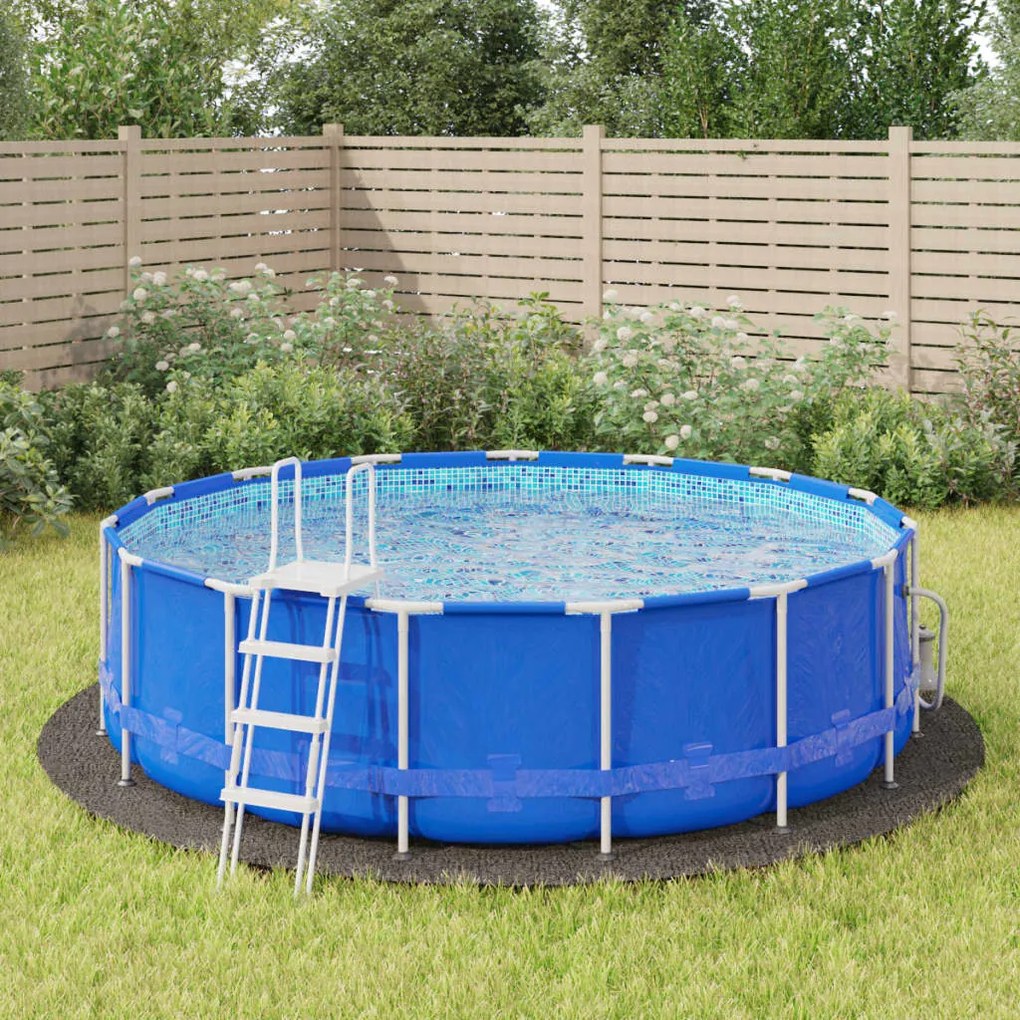 Telo Sotto Piscina Grigio Chiaro Ø428 Cm Geotessile Poliestere /