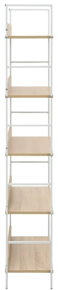 Scaffale libri 5 ripiani rovere 60x27,6x158,5 legno multistrato