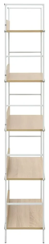 Scaffale libri 5 ripiani rovere 60x27,6x158,5 legno multistrato