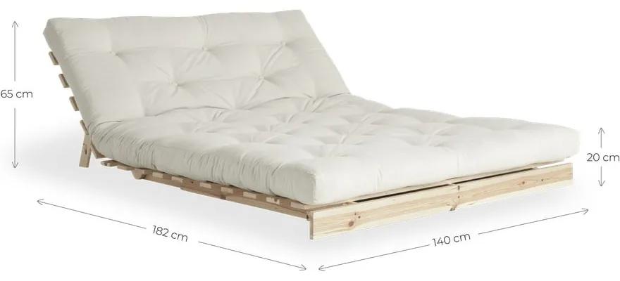 Divano letto in lino beige 140 cm Roots - Karup Design