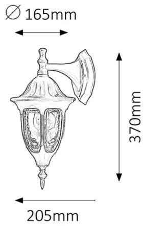 Rabalux 8341 - Applique da esterno MILANO 1xE27/60W/230V