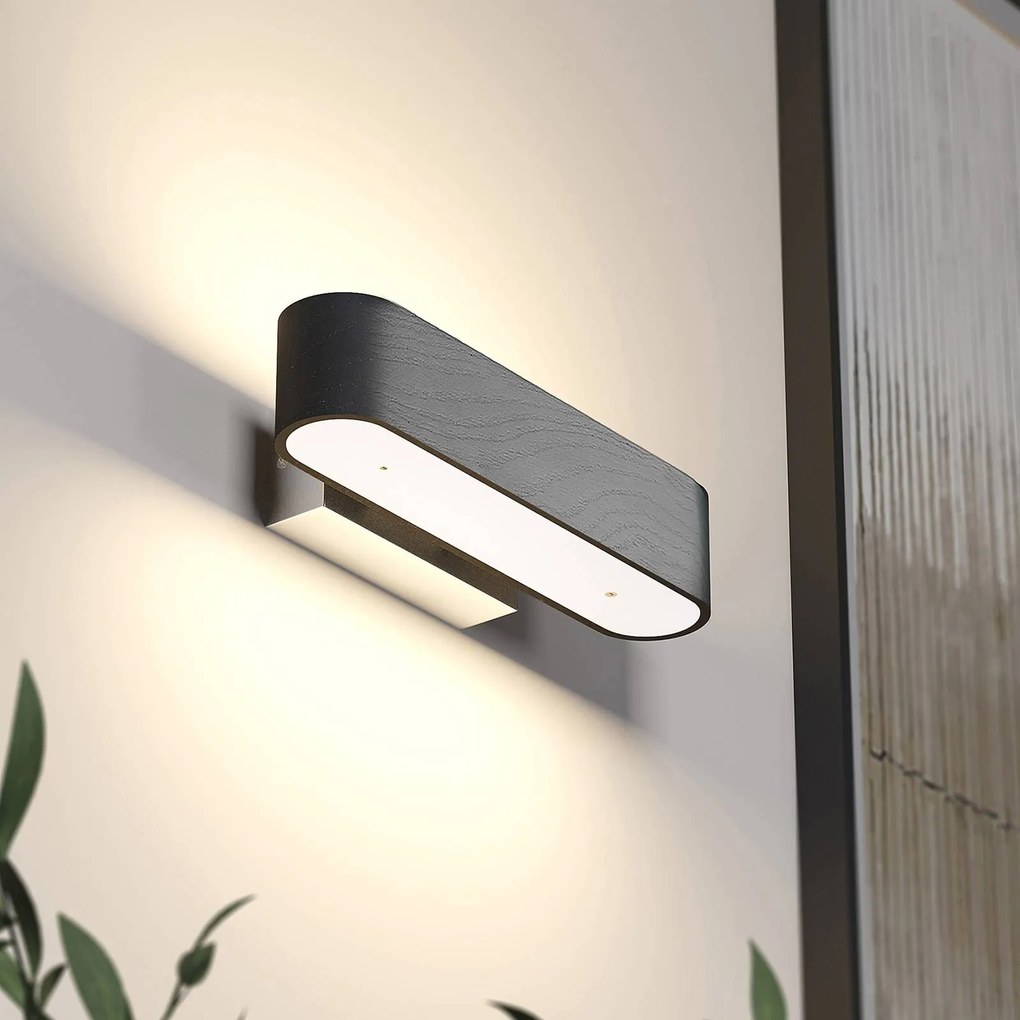 Lucande Matteo applique LED, paralume di frassino