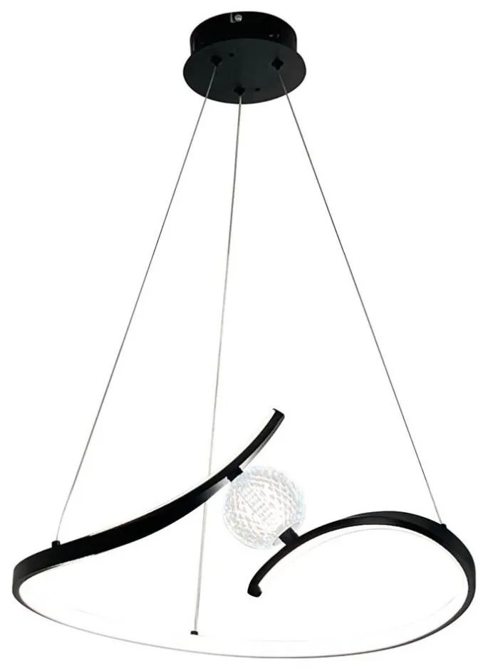 Lampadario LED a sospensione con filo PERLA LED/34W/230V nero