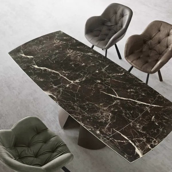 Tavolo da cucina allungabile 200 cm piano grčs porcellanato Marrone OSTUNI