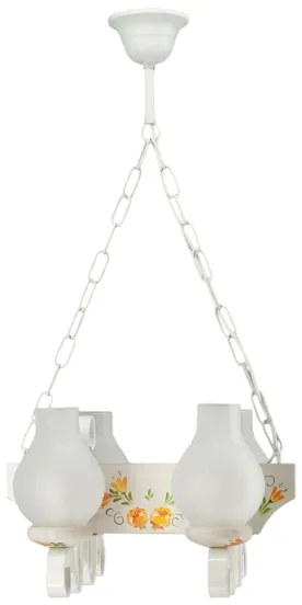 Brilagi - Lampadario con catena QUEEN 4xE14/40W/230V faggio/crema