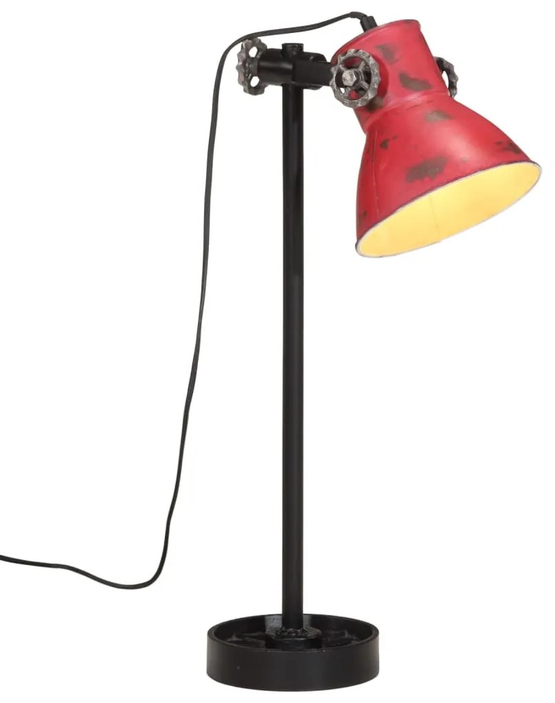 Lampada Da Scrivania 25 W Rosso Anticato 15x15x55 Cm E27 /
