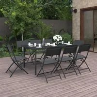 Set da Pranzo per Giardino 9 pz in Acciaio cod mxl 37479