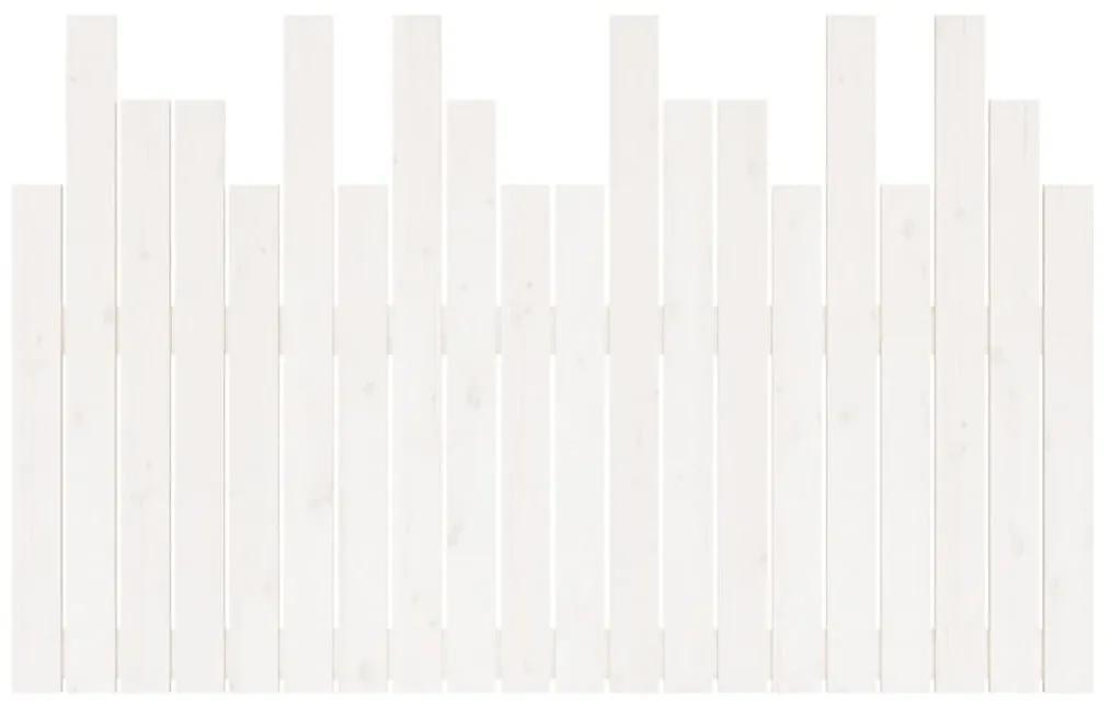 Testiera da parete bianca 127,5x3x80 cm legno massello di pino