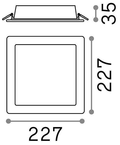 Faretto Da Incasso Quadrato Moderno Groove Alluminio Bianco Led 30W 3000K