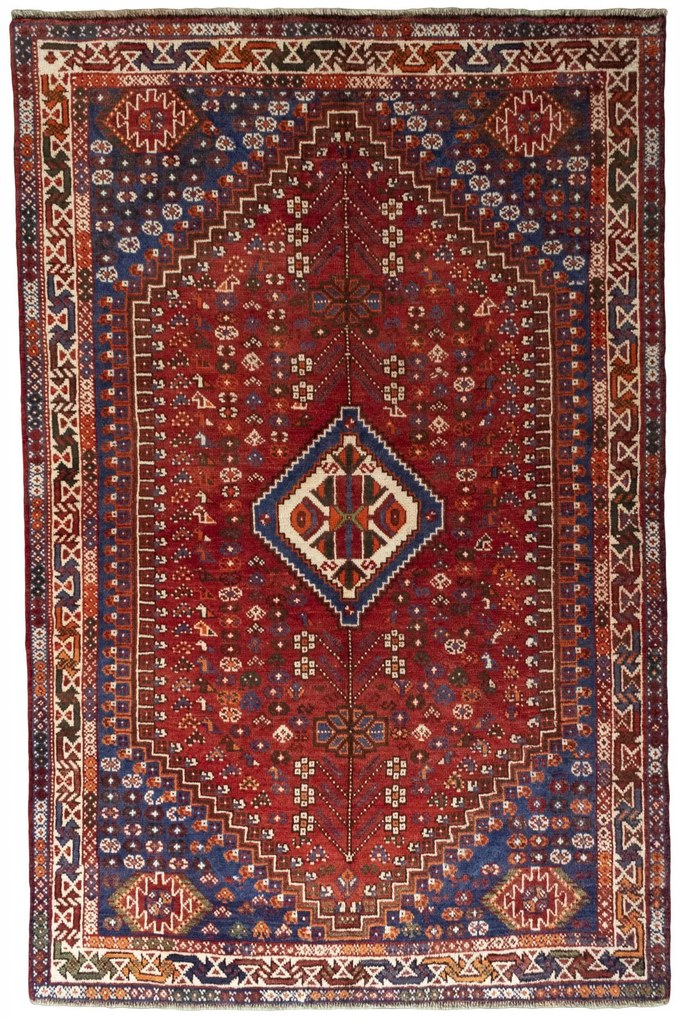 Shiraz Tappeto persiano 240 x 160 Rosso (Iran) Annodato A Mano