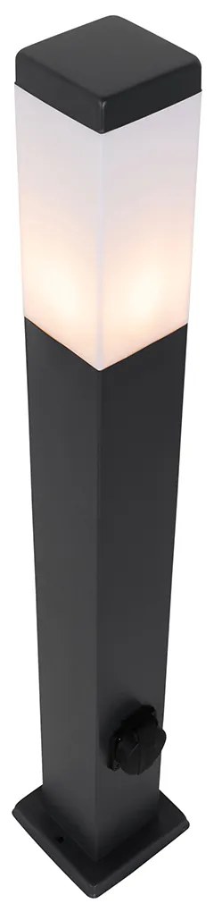 Lampada da esterno grigio scuro 80 cm con presa IP44 - Malios