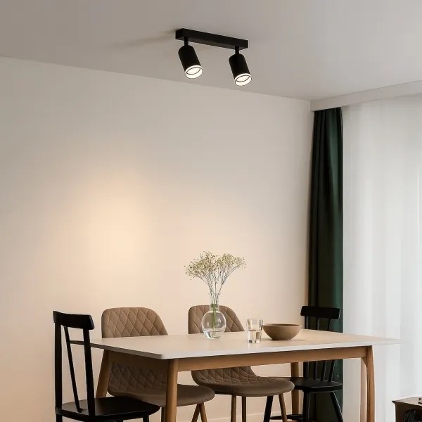 Faretto PIPE 2xGU10/10W/230V nero