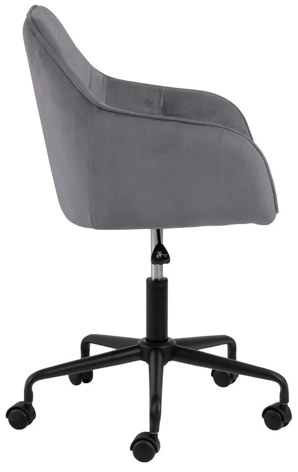 Sedia da ufficio grigia con superficie in velluto Brooke - Actona