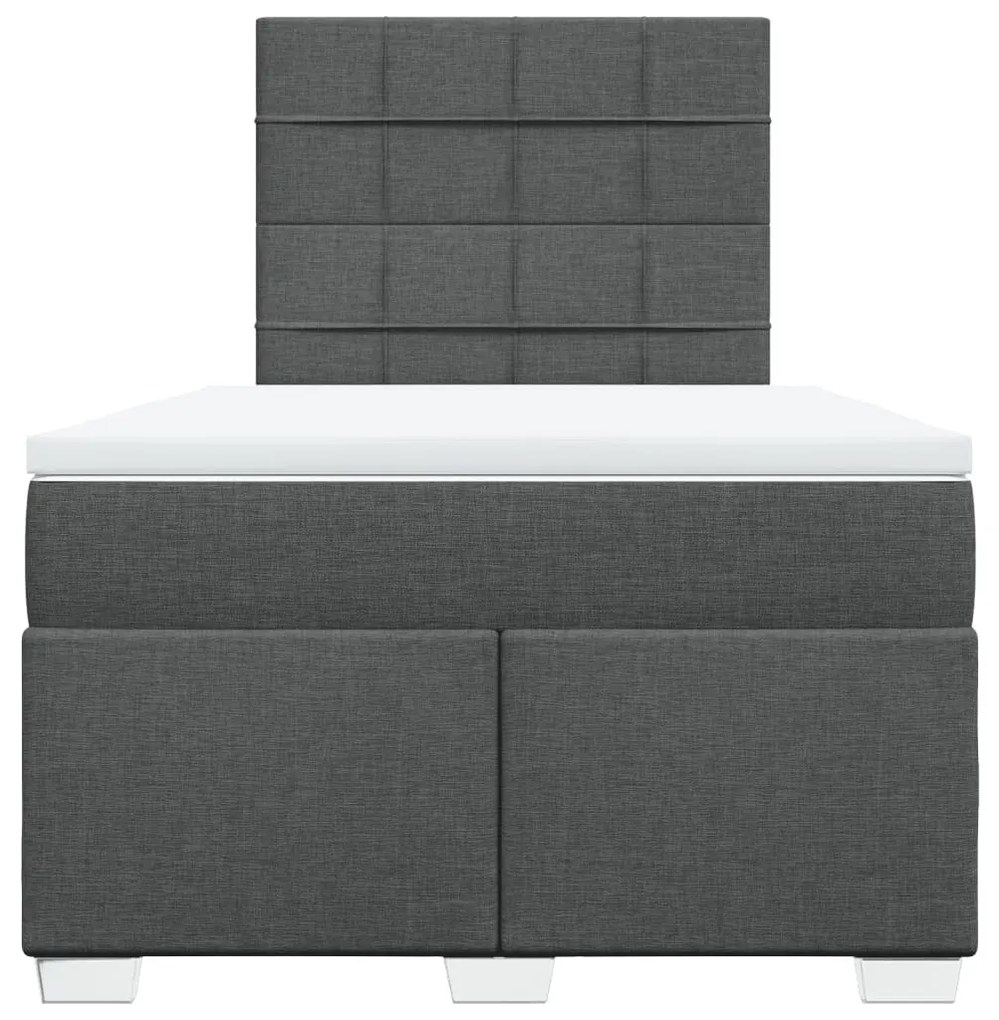 Giroletto a molle con materasso grigio scuro 120x190cm tessuto