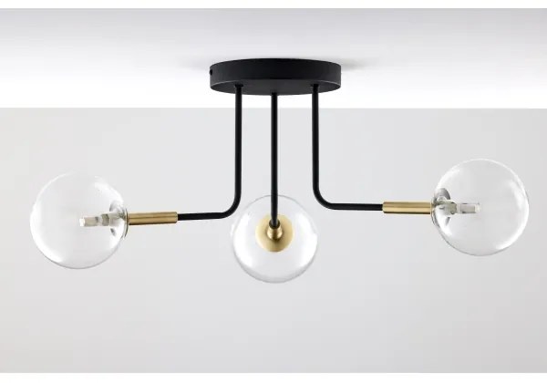 Jupiter 2039 - Lampadario a sospensione con supporto rigido BURANO 3xG9/10W/230V nero/oro/limpido