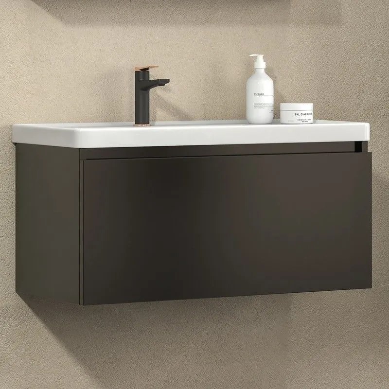 Kamalu - mobile bagno sospeso 80cm cassetto e lavabo integrato sp-80