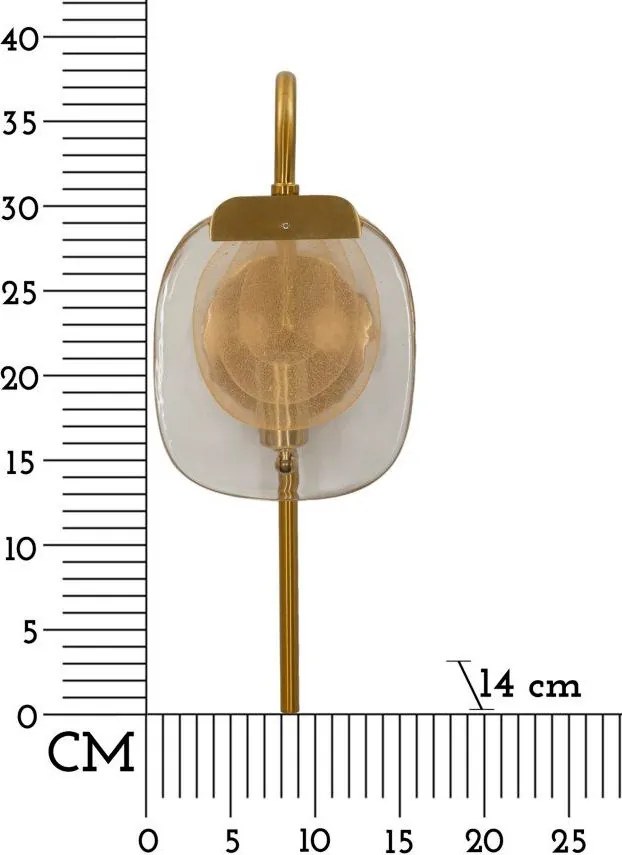 Lampada da parete dorata in vetro Softy – Mauro Ferretti