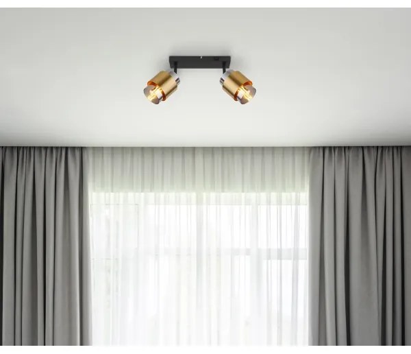 Globo 15560-2 - Faretto MILLEY 2xE27/40W/230V nero/ottone