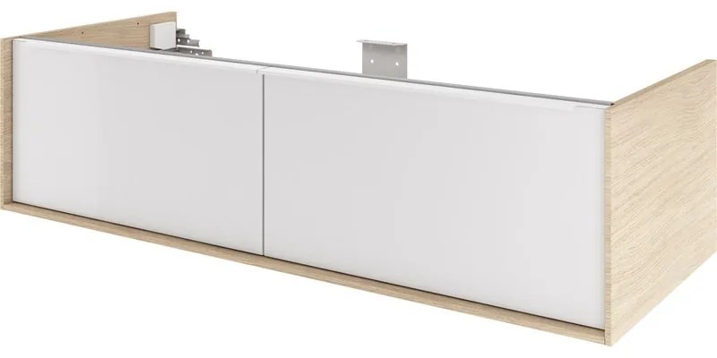 Mobile sottolavabo e lavabo Neo Frame per vasca centrale marrone bianco L 120 x H 32 x P 48 cm 2 cassetti