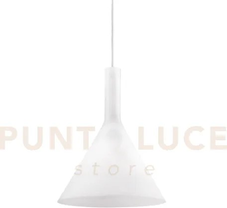 Cocktail sospensione in metallo color bianco 1 luce attacco e14 d.20cm