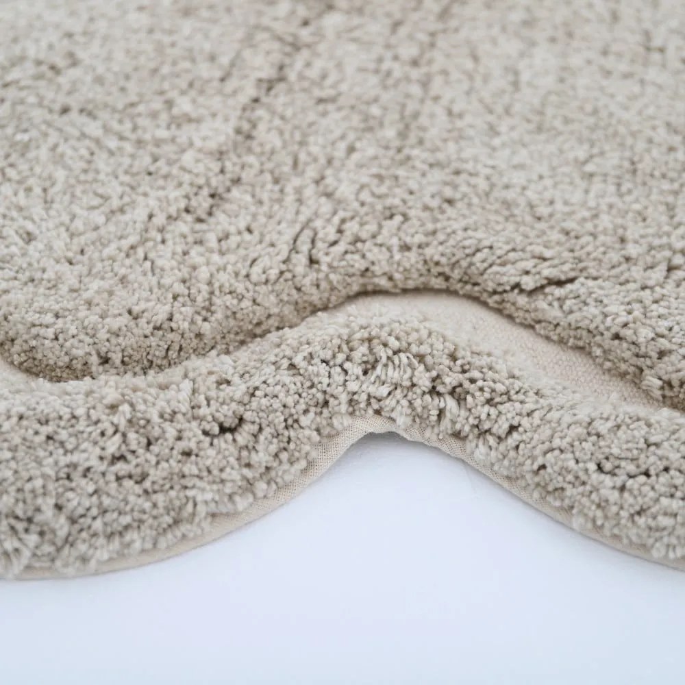 Tappeto rotondo beige in cotone lavabile e tessuto a mano ø 110 cm Sweet April Lin – Nattiot