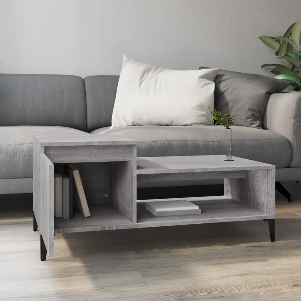 Tavolino da salotto grigio sonoma 100x50x45cm legno multistrato