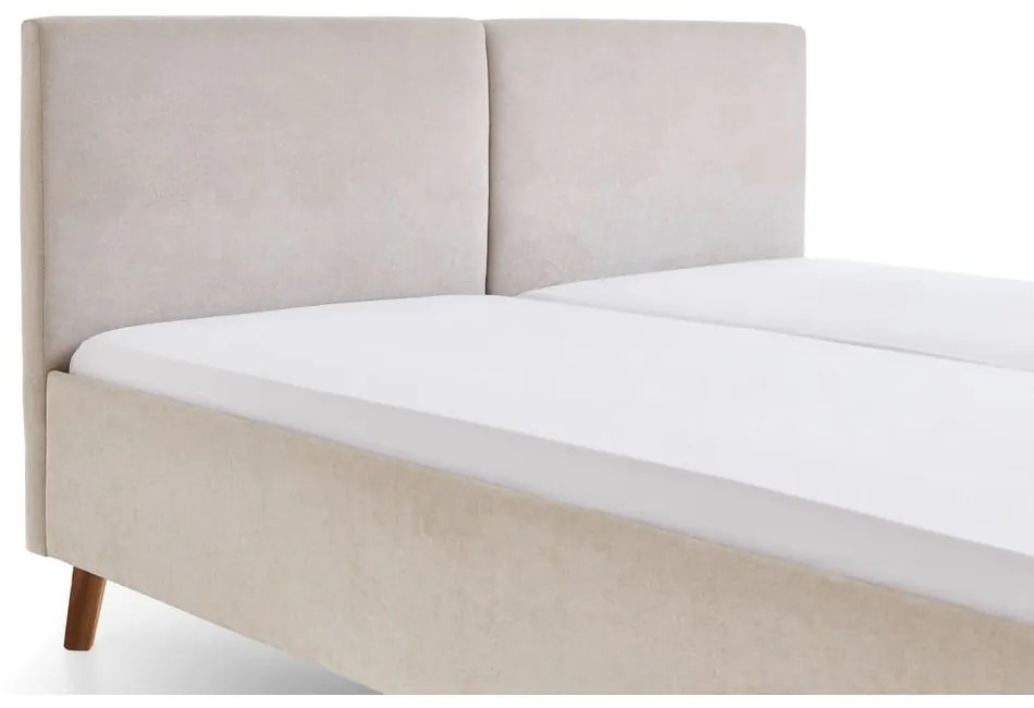 Letto matrimoniale imbottito beige con rete inclusa 160x200 cm Piano – Meise Möbel