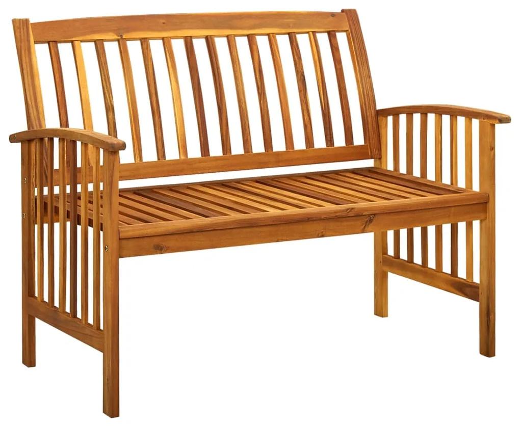 Panchina da giardino con cuscino 119 cm legno massello d&#039;acacia
